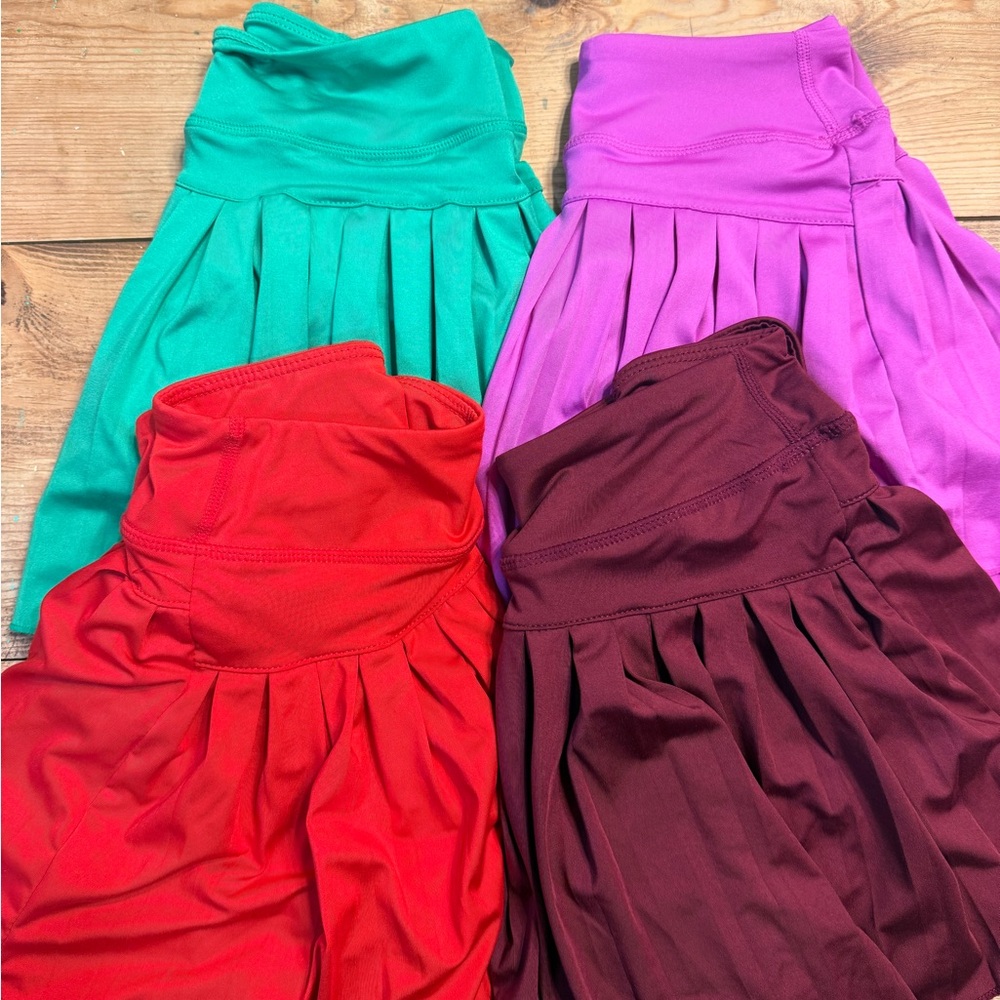 GB Girls Skort Set - Green, fuchsia pink, Red, maroon